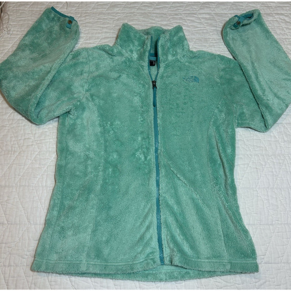 The North Face Bright Mint green Sherpa Fleece Girls Zip Up - Size XLarge - Picture 1 of 5